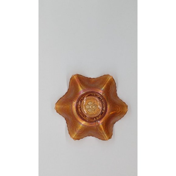 Vintage Fenton persian medallion small carnival glass dish rare marigold - Picture 15 of 16